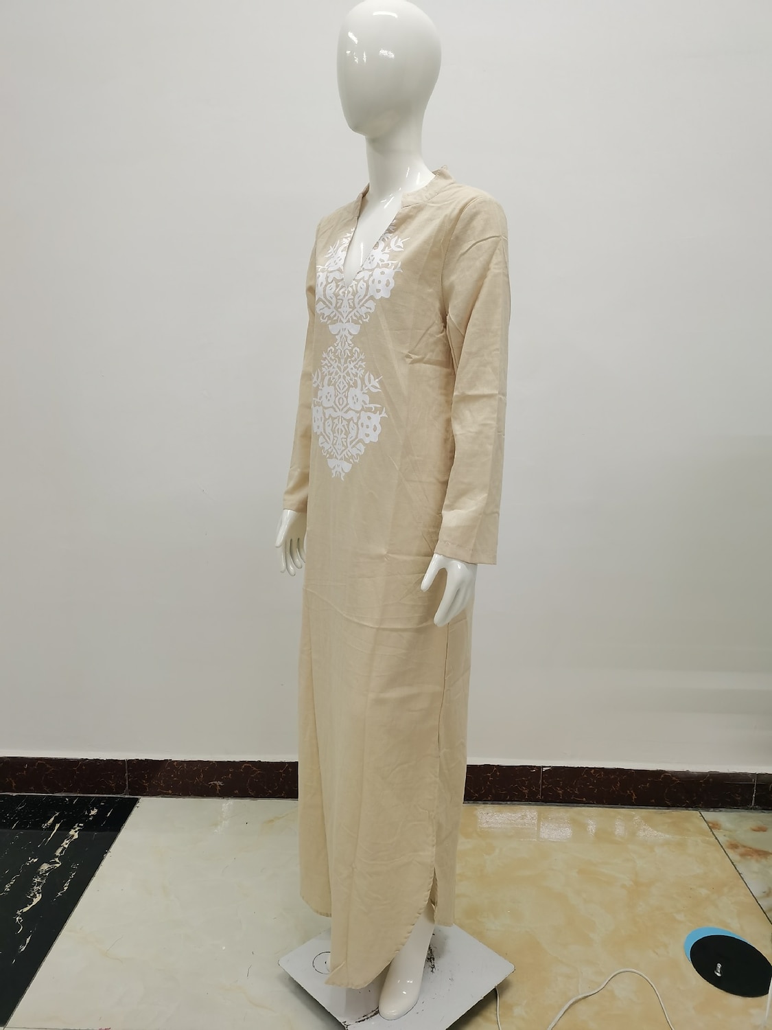 Per donna Abito casual Vestito maxi Stampa Essenziale Informale Giornaliero Da mare A V Manica lunga Estate Primavera Autunno Giallo Azzurro cielo Fiore decorativo del 2025 a $42.99 –P2