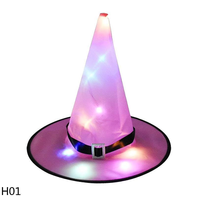 1 st halloween led häxhatt glödande häxhatt halloween kostym rekvisita utomhus träd hängande prydnadsföremål 2025 - $13.99 -P5