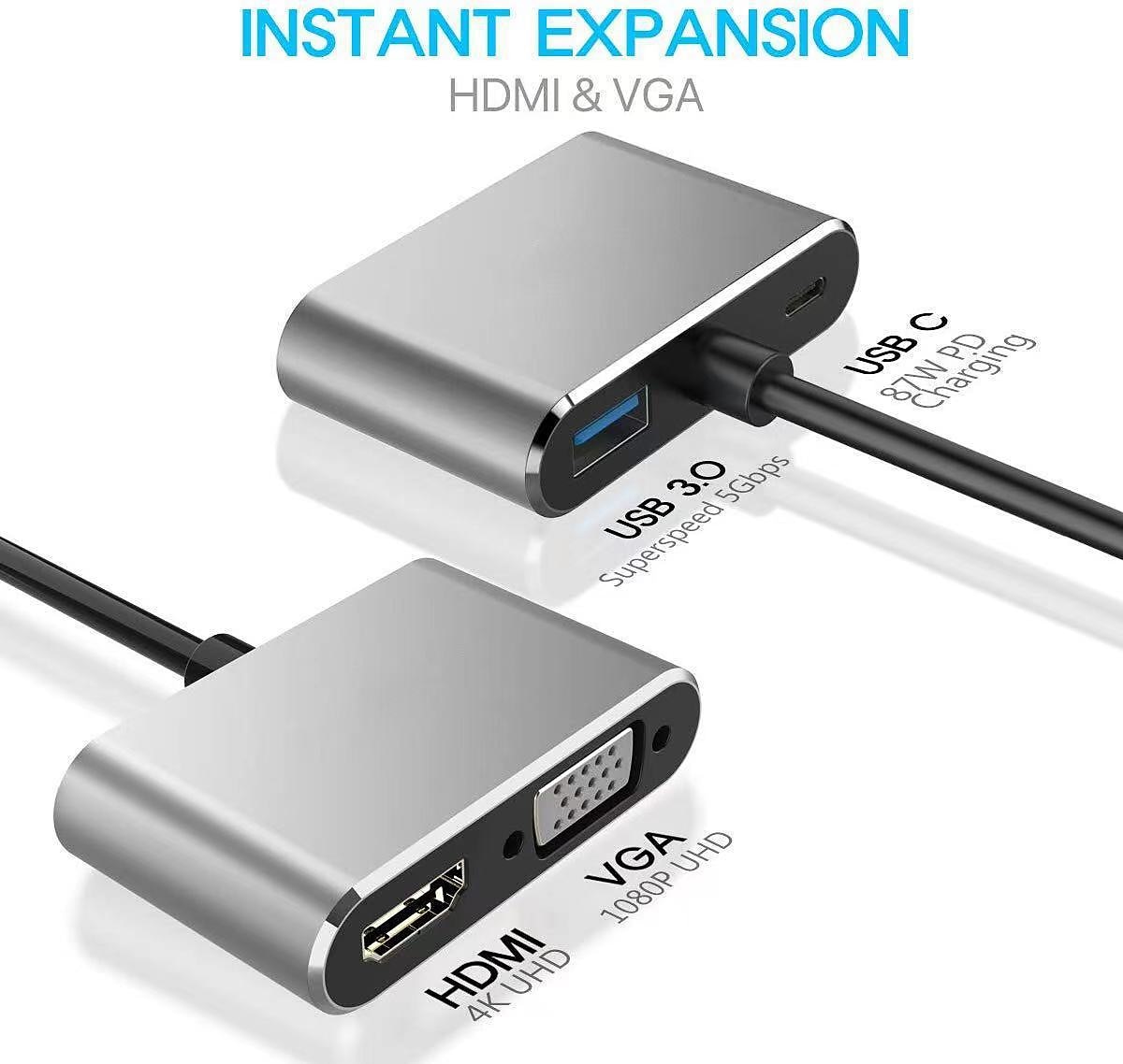 4k 30hz type c naar hdmi-compatibele usb c naar hdmi vga pd adapter converter usb 3.0 hub dock voor macbook samsung s20 xiaomi huawei 2025 - $15.99 –P2