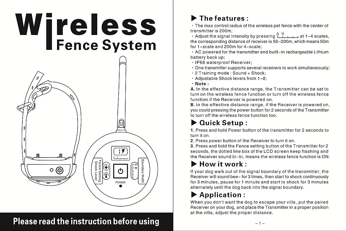 Electronic Fence Pet Wireless Pet Training Device Stop Barking Device Pet Supplies 2026 - $60.99 –P7