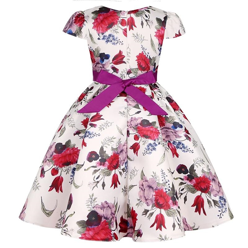 Kinder Mädchen Kleid Partykleid Blumen Blume Kurzarm Leistung Hochzeit Besonderer Anlass Gerafft Elegant Urlaub Mode Polyester Midi Partykleid Schwingkleid Skaterkleid Sommer Frühling 3-10 Jahre Wei 2026 - $36.99 –P9