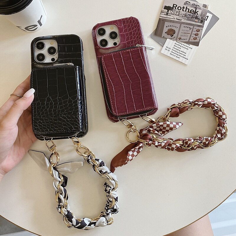 WOMEN Bling Zipper Wallet Case For iPhone 14 15 Pro Max 13 12 11 XS XR 7 8  Cover