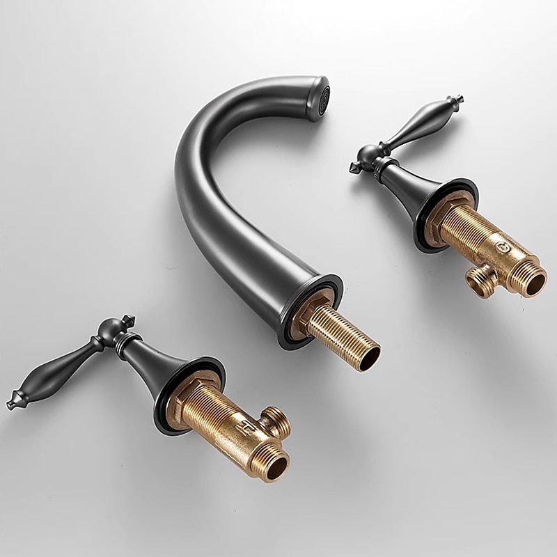 Widespread Bathroom Faucet Sink Mixer Basin Taps, Twin Handle Vessel Tap with Cold and Hot Hose 2025 - $97.99 –P4