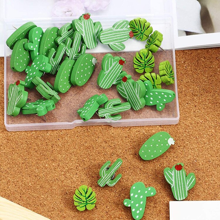 30st stereoskopisk 3d-simulering kaktus kartnålar kreativa kartnålar dekorativa blommor kork tavla naglar för anslagstavlor, foton, väggdiagram skolmaterial och tillbehör 2025 - $11.99 –P3