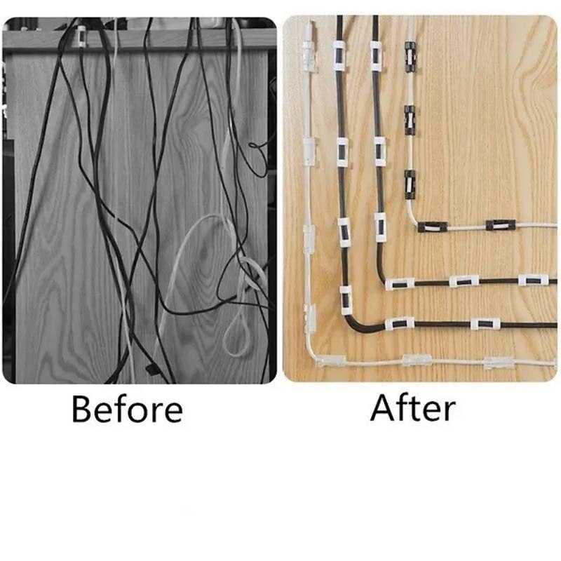 100/80/60/20pcs Cable Organizer Clip Adhesive Charger Clasp Desk Wire Manager Cord Earphone Line Tie Fixer Management USB Winder Clips Holder 2025 - $2.99 –P2