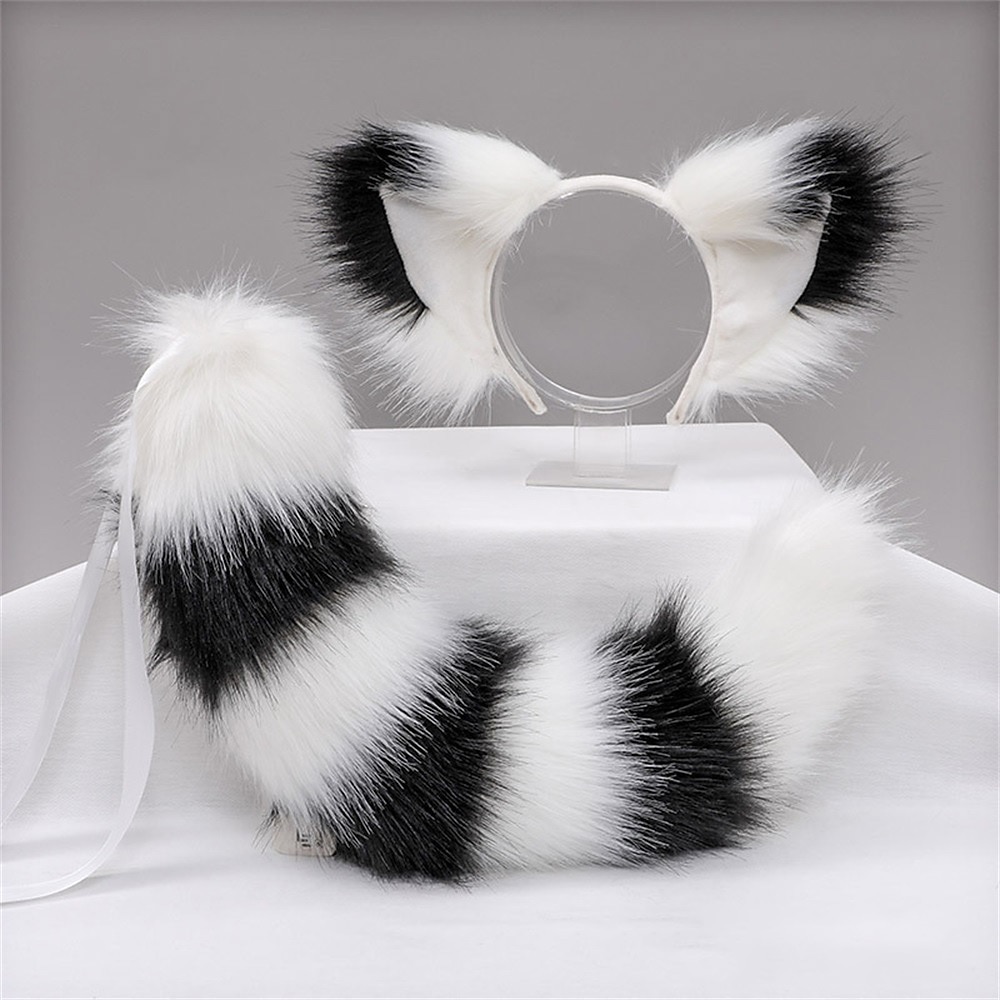 Plush Beast Ears KC Headwear cosplay Tail Accessories Handmade Fox Ears Hair Hoops Fox Tail Set 2025 - $24.99 –P1