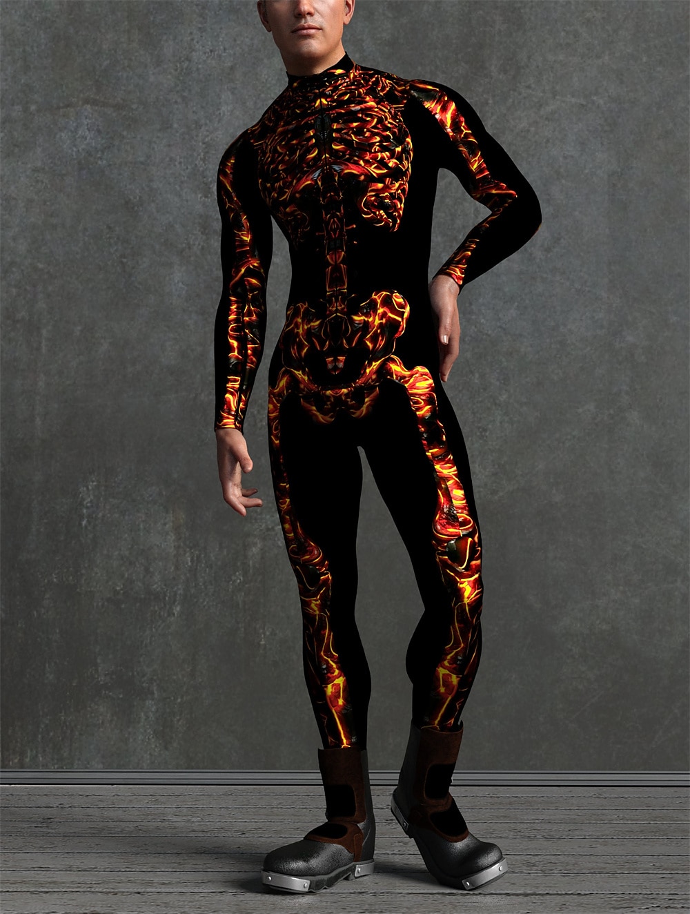 Totenkopf Halloween Cosplay Kostüm Bodysuits Ganzkörper-Catsuit Karnevalskostüm Ganzkörperanzug Einteiler Gruseliges Kostüm Kinder Erwachsene Herren Damen Maskerade Karneval Party Halloween Einfache 2025 - $37.99 –P9