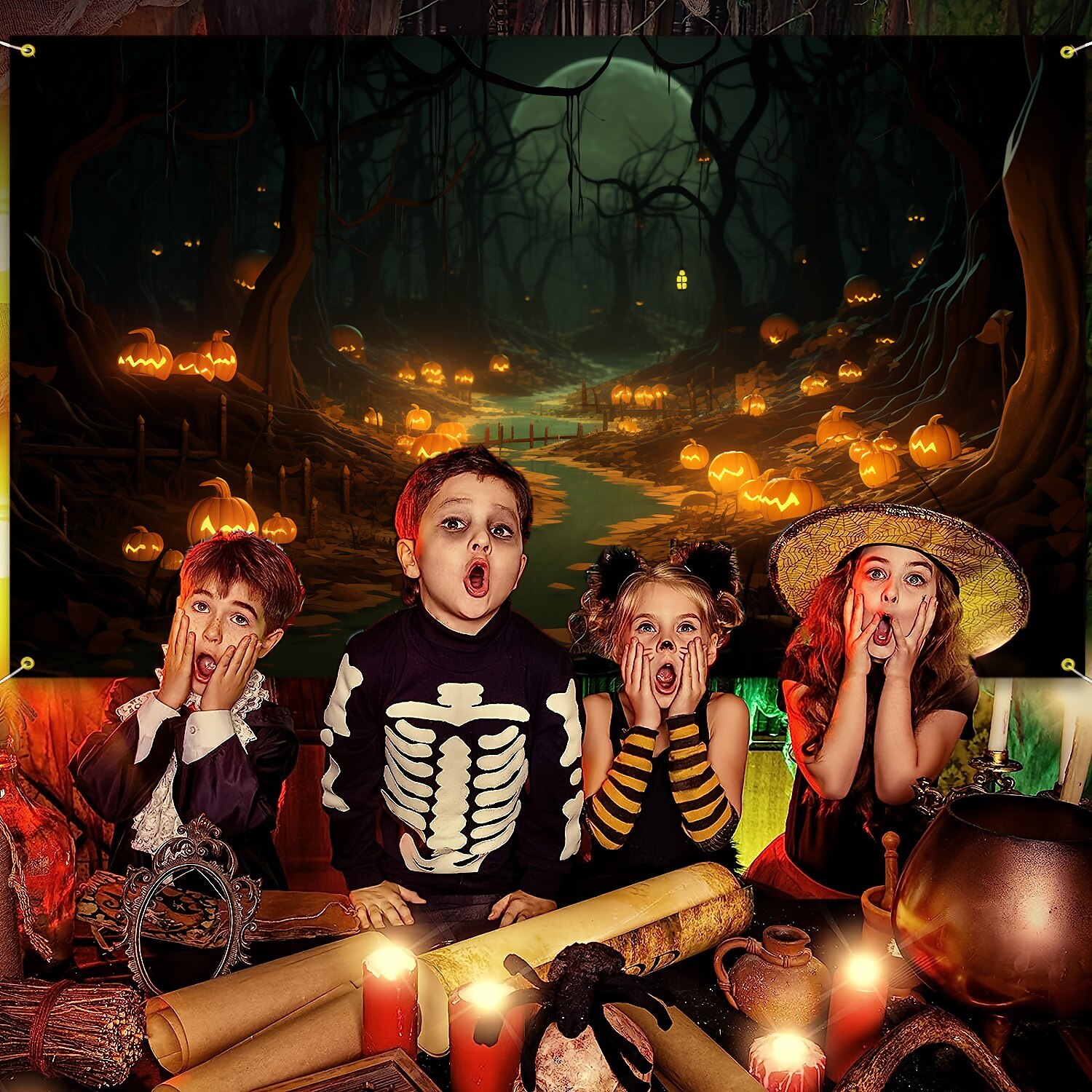 halloween koristeet kuvakudos jack o lyhty kurpitsa sisustus seinä taide suuri riippuva kuvakudos seinämaalaus sisustus valokuva tausta peitto verho koti makuuhuone olohuone lepakko kummitus talo 2025 - $13.99 –P5