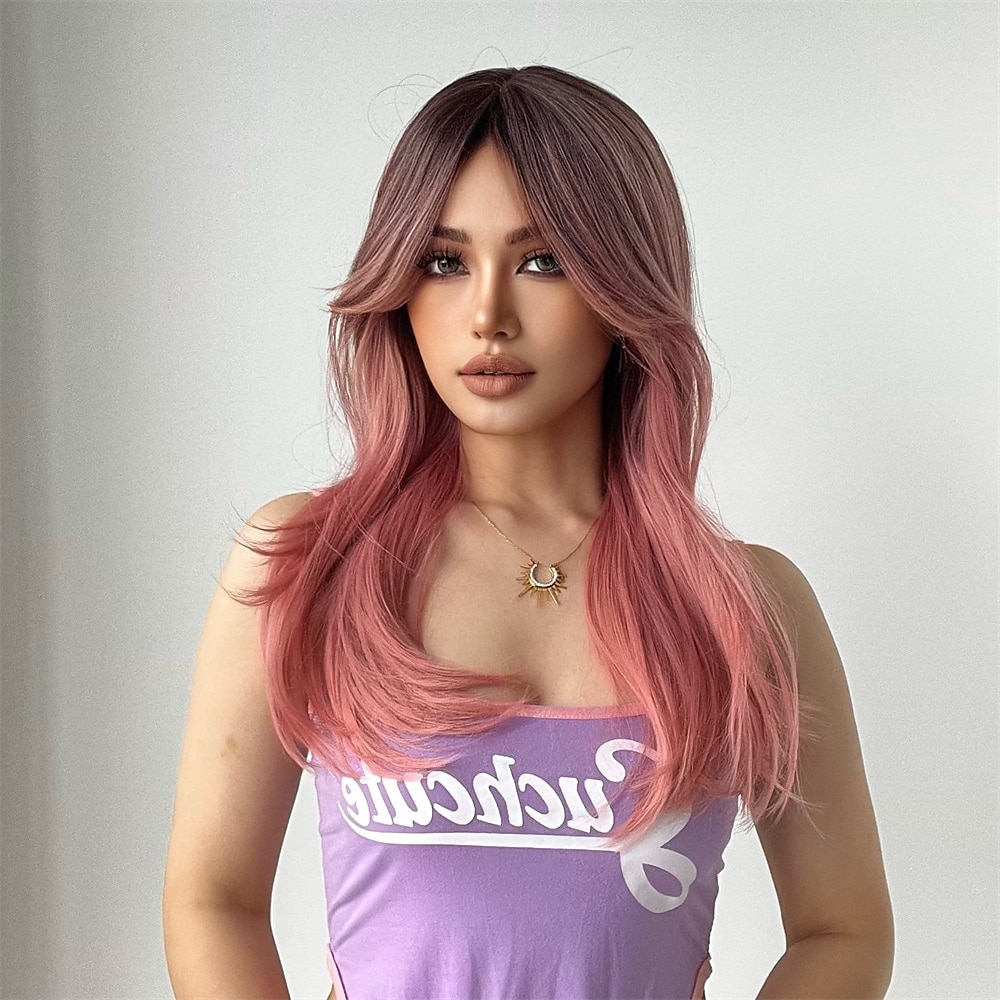 Blonde Brown Wavy Body Wave Full wig Hair for Women Lady Girl Middle Part 26 pouces résistant à la chaleur synthétique perruque d'aspect naturel quotidien à tout moment cosplay party de 2026 ? $24.99 –P17