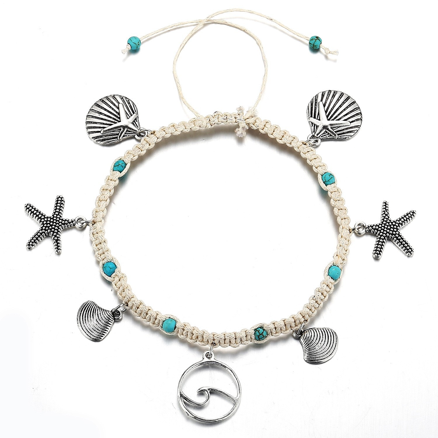 Pulsera de tobillo Moda Artístico Elegante Mujer Joyería Corporal Para Fiesta Diario Retro Legierung Estrella de mar Plata PC 1 2025 - $7.49 –P4