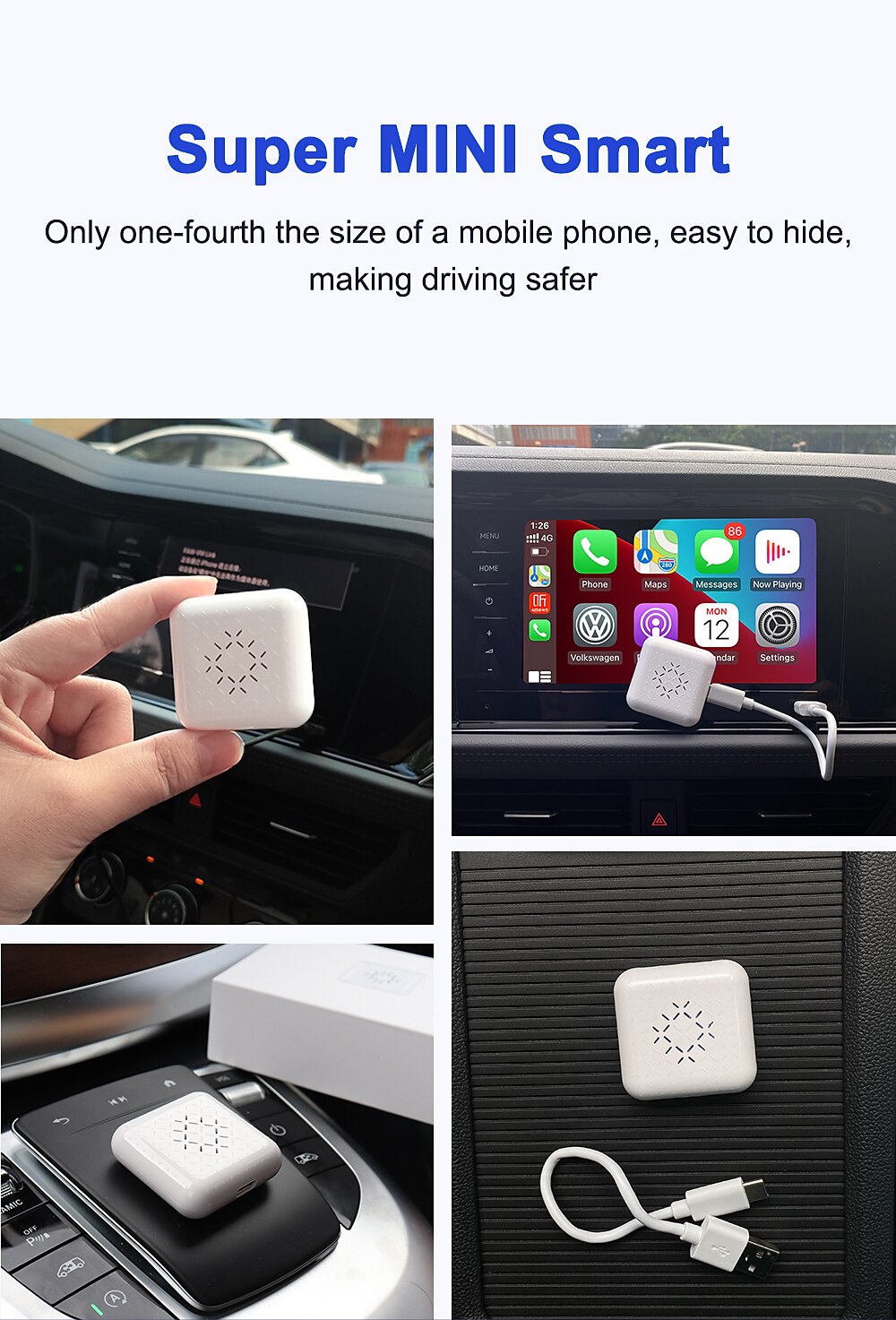 Carlinkit CPC200-U2W Mini2 Нет экрана (выход на APP) 1 Din iOS Беспроводная игра Автоматическое конфигурирование для Универсальный Маготан 2025 - $93.99 –P6