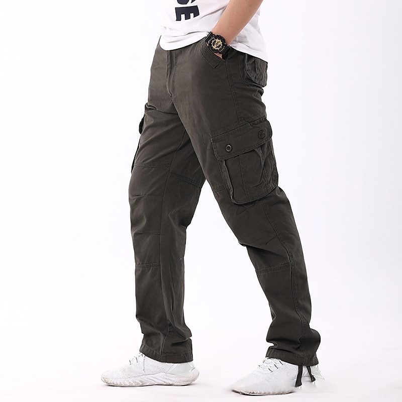 New Fashion 6 Pocket Cargo Pants Men Casual Outdoor Cotton Pants