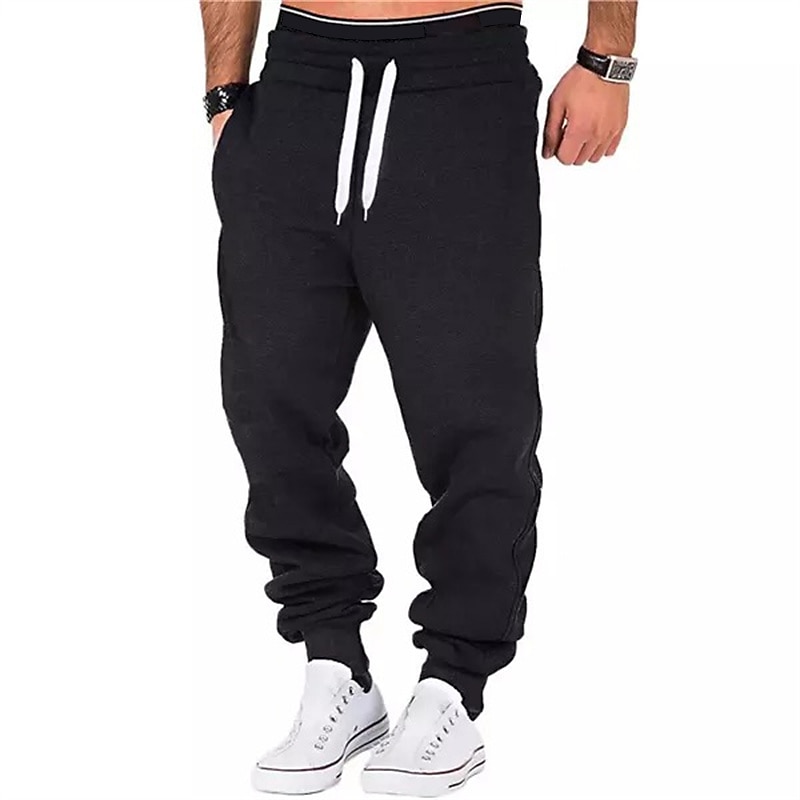 Herren Jogginghose Trainingshose Jogginghose Jogger Hose Hosen Kordelzug Elastische Taille Feste Farbe Komfort Atmungsaktiv Casual Täglich Strassenmode Sport Modisch Schwarz / Weiß Schwarz 2025 - $13.99 –P3