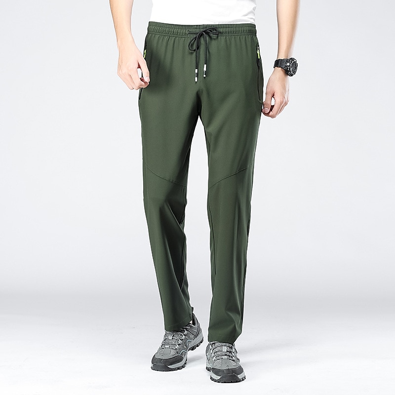 Hombre Pantalones para senderismo Pantalones impermeables de senderismo Verano Al aire libre Ajuste regular Transpirable Secado rápido Eslático Cómodo Prendas de abajo Correa Cintura elástica Negro 2025 - $12.99 –P3