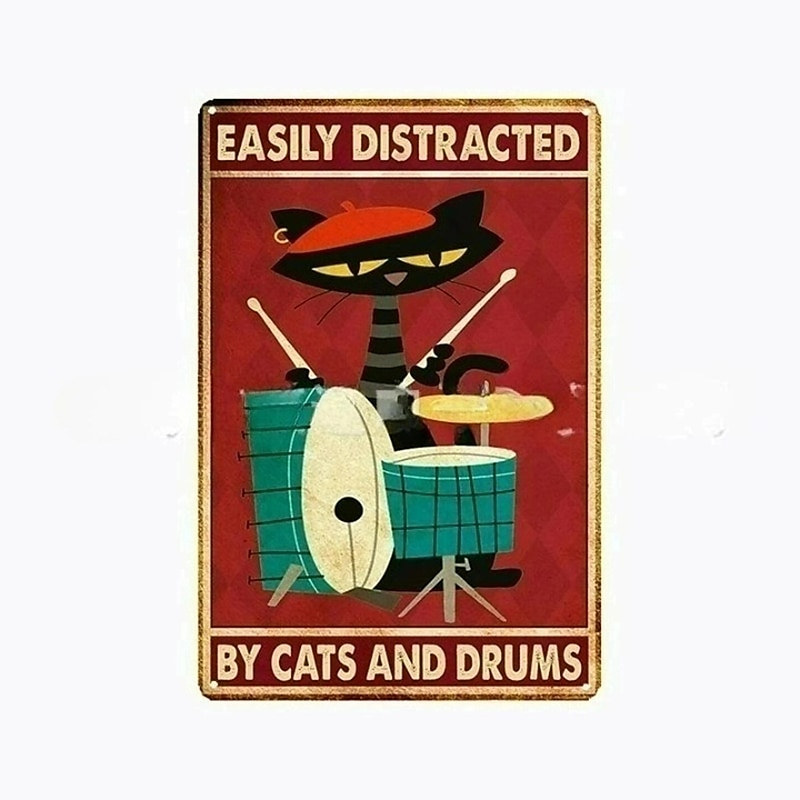 1 pieza de cartel de hojalata de metal retro, cartel de hojalata de gato lindo, carteles de cocina vintage, decoración de pared, pintura colgante de pared para decoración del hogar, arte de pared, cartel de hojalata de metal 20x3 0cm/8''x12'' 2025 - $11.99 –P8