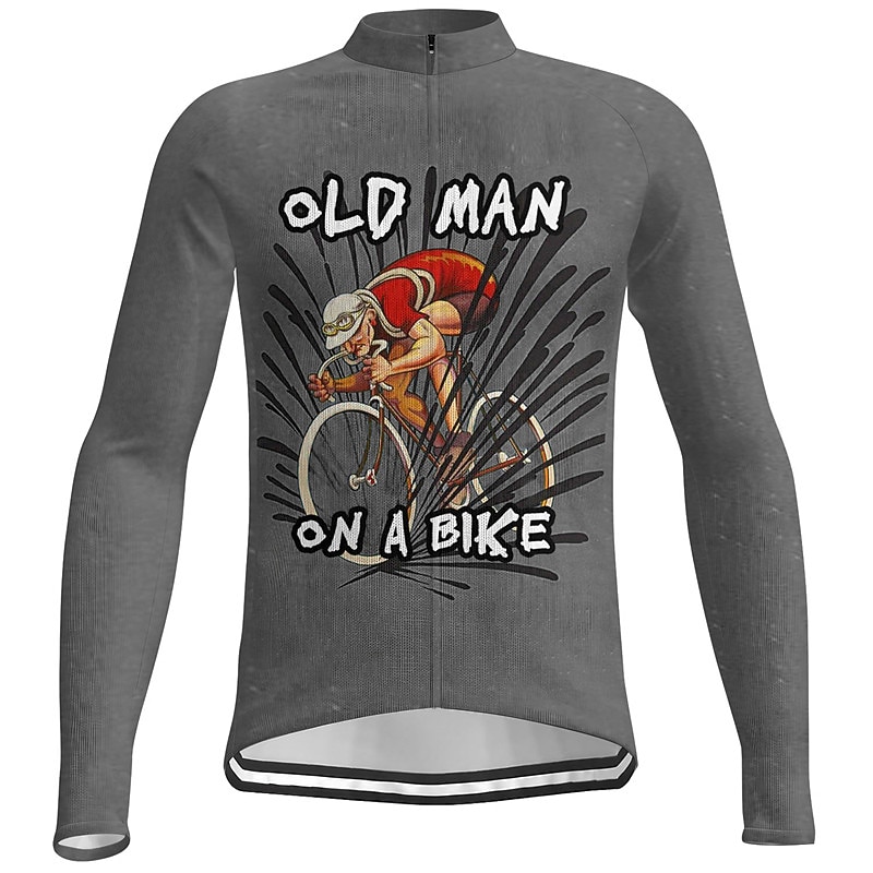 Men's Cycling Jersey Graphic Letter & Number Long Sleeve Bike Jersey Top with 3 Rear Pockets Mountain Bike MTB Road Bike Cycling Quick Dry Reflective Strips Back Pocket Moisture Wicking Sports Dark 2026 - $34.99 –P7