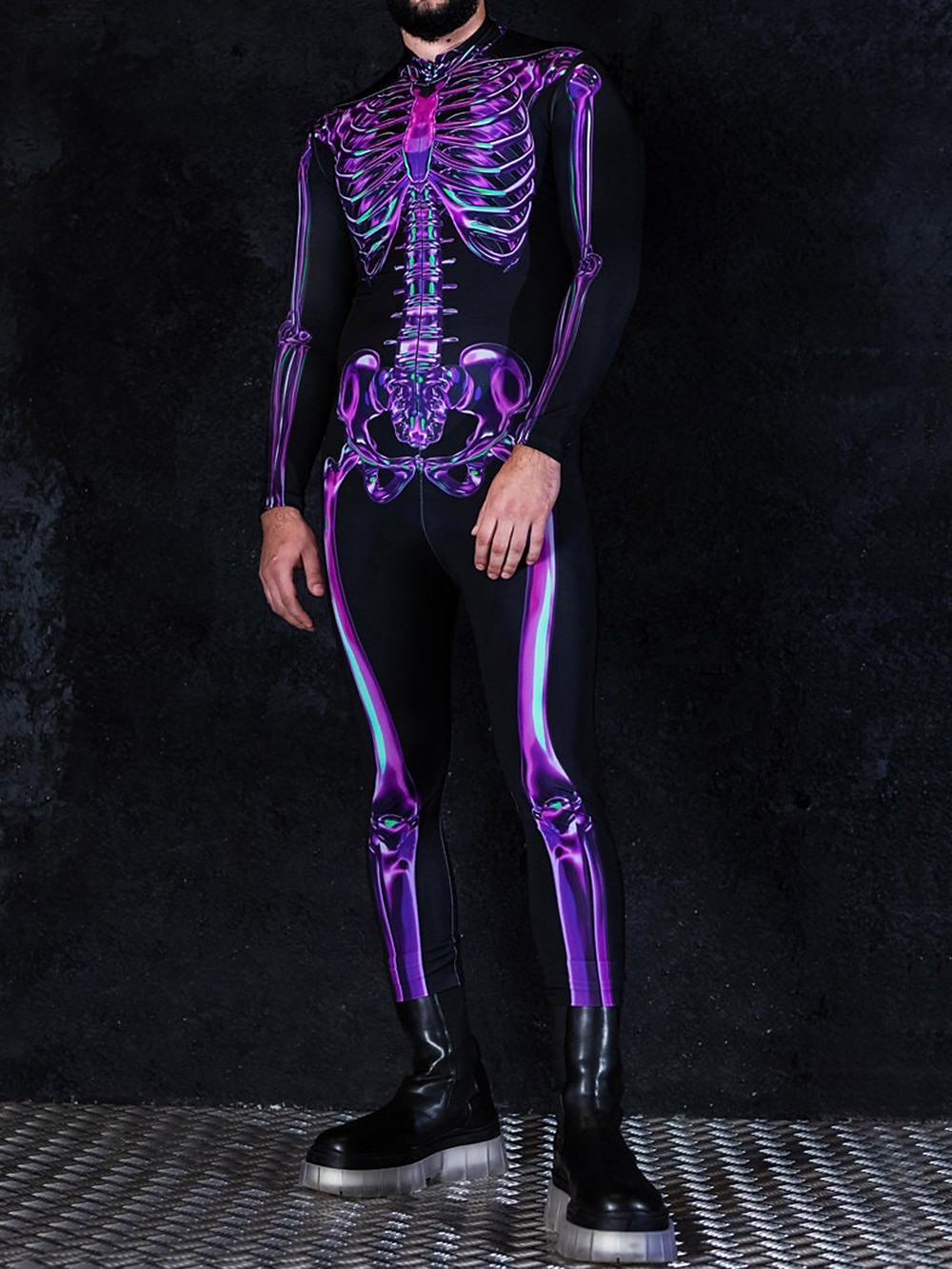 Skull Skeleton Carnival Costume Full Body Suit Cosplay Costume Bodysuits Halloween Group Couples Costumes Kid's Adults' Men's Women's Scary Costume Halloween Carnival Masquerade Easy Carnival Costume 2025 - $32.99 –P8