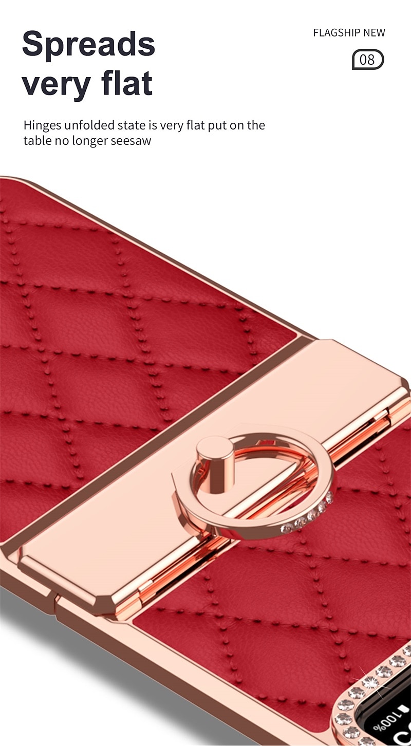 телефон Кейс для Назначение SSamsung Galaxy Z-флип 7 Z-флип 6 Z Flip 5 Z Flip 4 Z Flip 3 Кейс на заднюю панель Блинг Стразы Покрытие Хрустальный алмаз ПК Кожа PU 2026 - $24.99 –P8