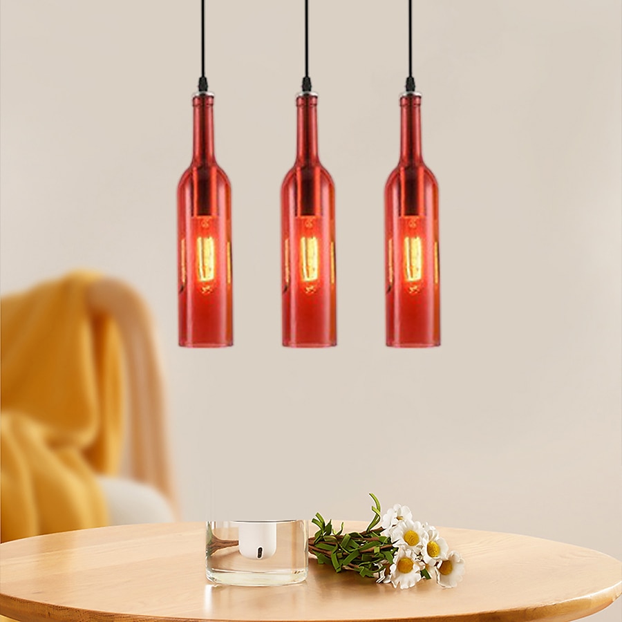 lampada a sospensione a led per bottiglia di vetro, lampada a sospensione in vetro per bottiglia di birra, lampada a sospensione vintage per bar, lampada a sospensione retrò industriale per bar, del 2025 a $62.99 –P9