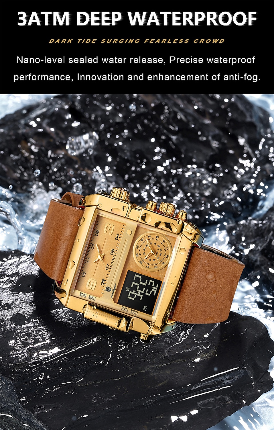POEDAGAR Luxury Men Quartz Watch Sports Rectangle Waterproof Multifunction Analog Quartz Wristwatch Luminous Calendar Men Watch Digital Men's Watches 2025 - $34.99 –P7