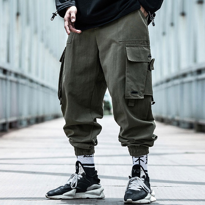 בגדי ריקוד גברים מכנסי קרגו Techwear כיס אחיד קומפורט נושם בָּחוּץ יומי ליציאה אופנתי יום יומי שחור ירוק צבא מיקרו-אלסטי 2026 - $24.99 –P5