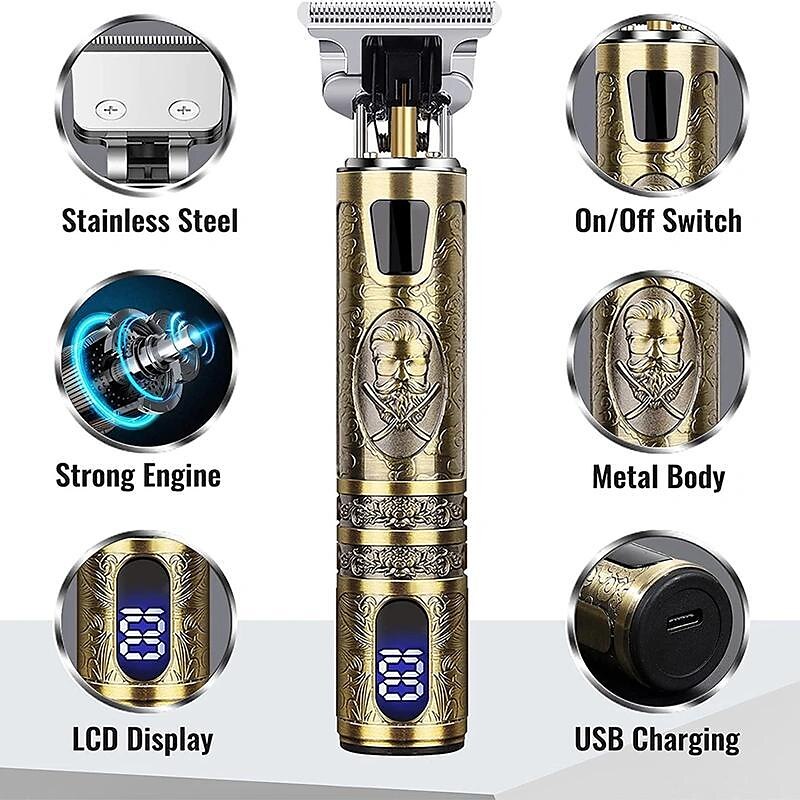 USB Rechargeable Hair Clippers and Beard Trimmer for Men - Precise T-Blade Trimmer with LCD Screen - Grooming Kit for Men 2025 - $24.99 –P2