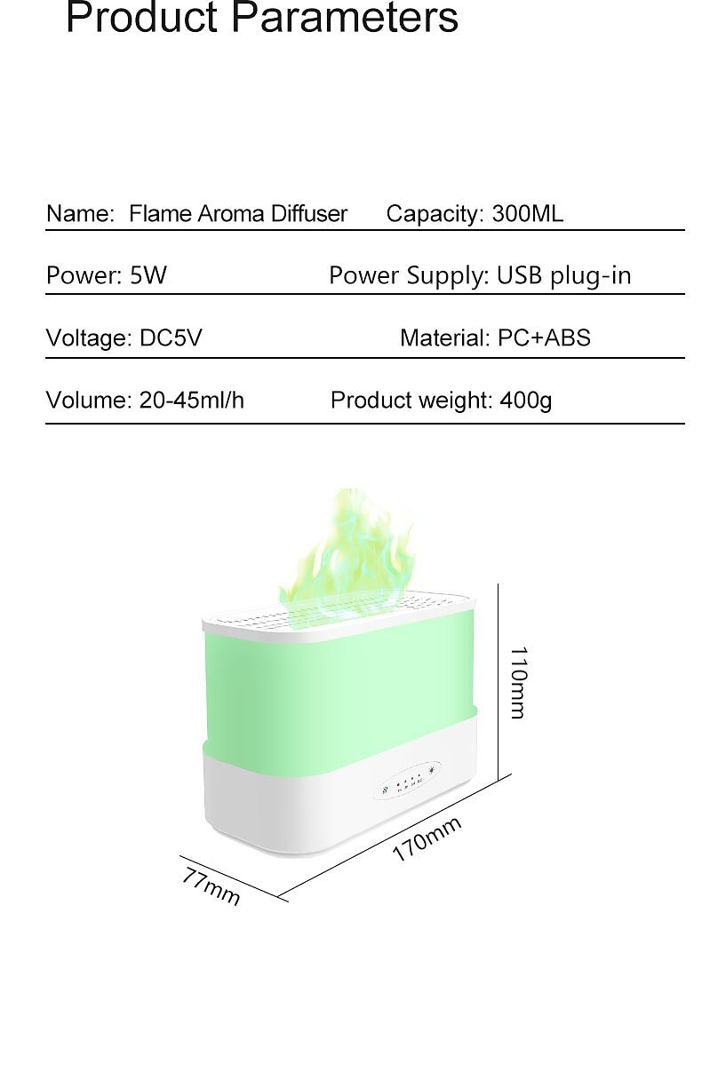 300ml Colorful Flame Aroma Diffuser Air Humidifier Not With Essential Oils For Aromatherapy in Home Office Car 2025 - $33.99 –P13