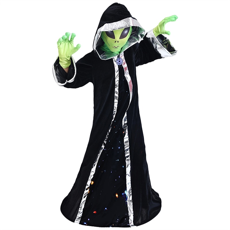 Barn Gutt Halloween Kappe Yttertøy Tegneserie Langermet Frakk Ytelse Mote Alien-sjef Høst Vinter 7-13 år 2025 - $34.99 –P2
