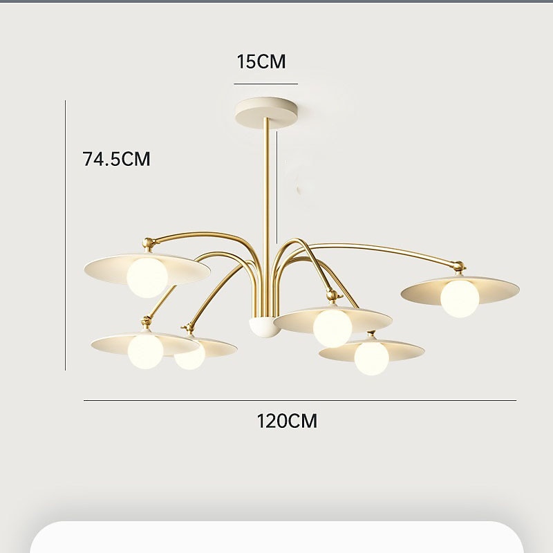modern led ljuskrona belysning lampa 6/8 huvud 3 färg vit metall glas inomhus armatur ljus för vardagsrum sovrum 110-240v 2025 - $399.99 –P5