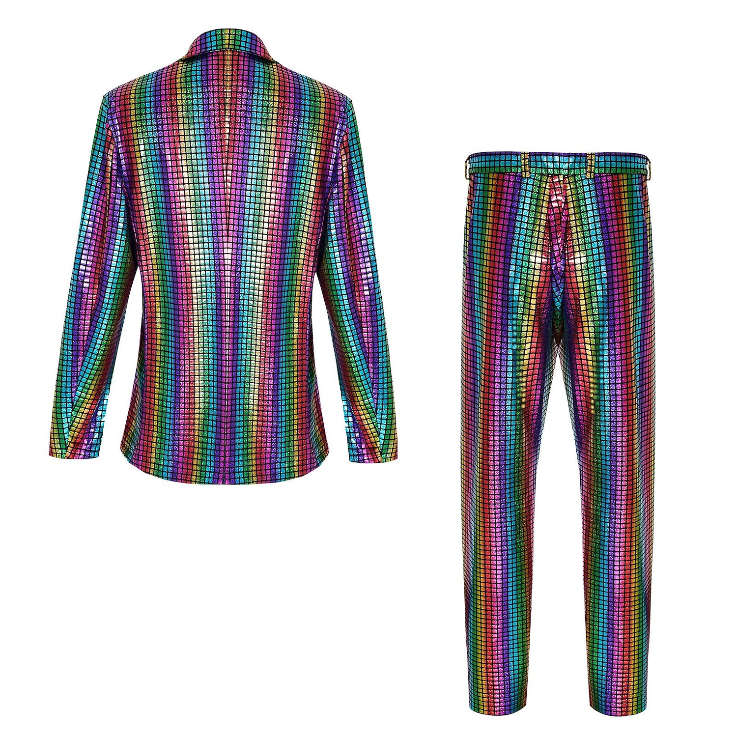 disco 1980erne Bukser Drakter Dresser & Blazere Disk Paljetter Herre Karnevalskostyme Maskerade Ytelse Fest Klubb Voksne Frakk Bukser Alle årstider 2025 - $57.99 –P5