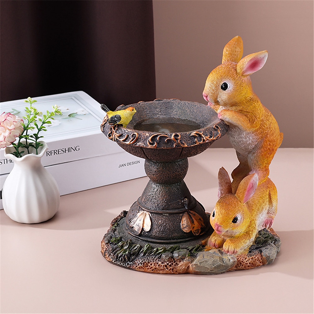 Cartoon Outdoor Solar Landscape Lights - Creative Cat & Rabbit Resin Garden Pathway Decor, Waterproof Courtyard & Balcony Animal Lights 2025 - $45.99 –P6