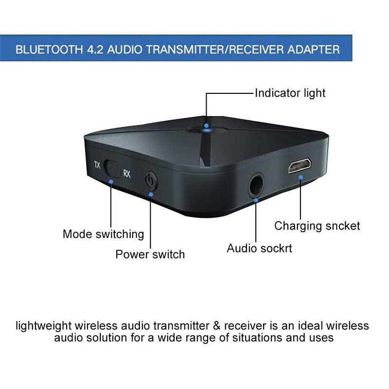 2 в 1 bluetooth4.2 компьютерные наушники aux автомобильная стерео музыка аудио адаптер беспроводной передатчик bluetooth приемник 2025 - $12.99 –P12