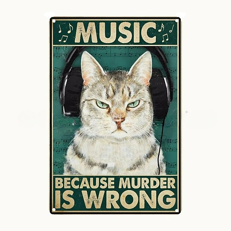 1pc Retro Metal Tin Sign Cute Cat Tin Sign Vintage Kitchen Signs Wall Decor, Painting Wall Hanging for Home Decor Wall Art Metal Tin Sign 20x30cm/8''x12'' 2025 - $10.99 –P10