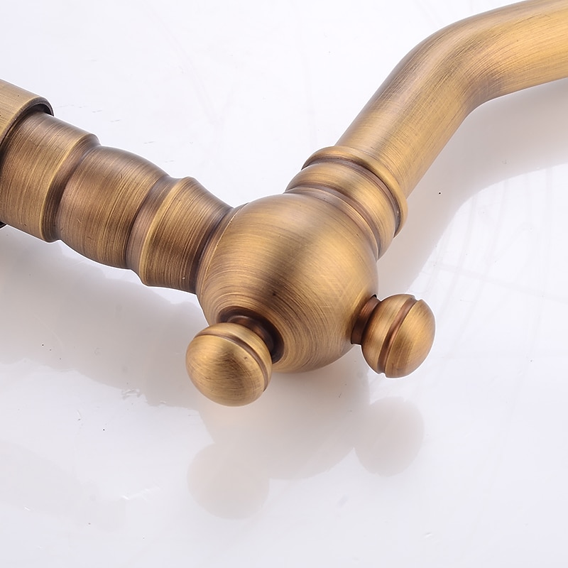 Luxury Retro Style Utility Sink Laundry Gold Faucet, Centerset High Arc One Handle One Hole Wash Basin Tap with Hot and Cold Water Switch, Laundry Tub Pot Filler Commercial Faucet in Antique Brass 2025 - $72.99 –P6