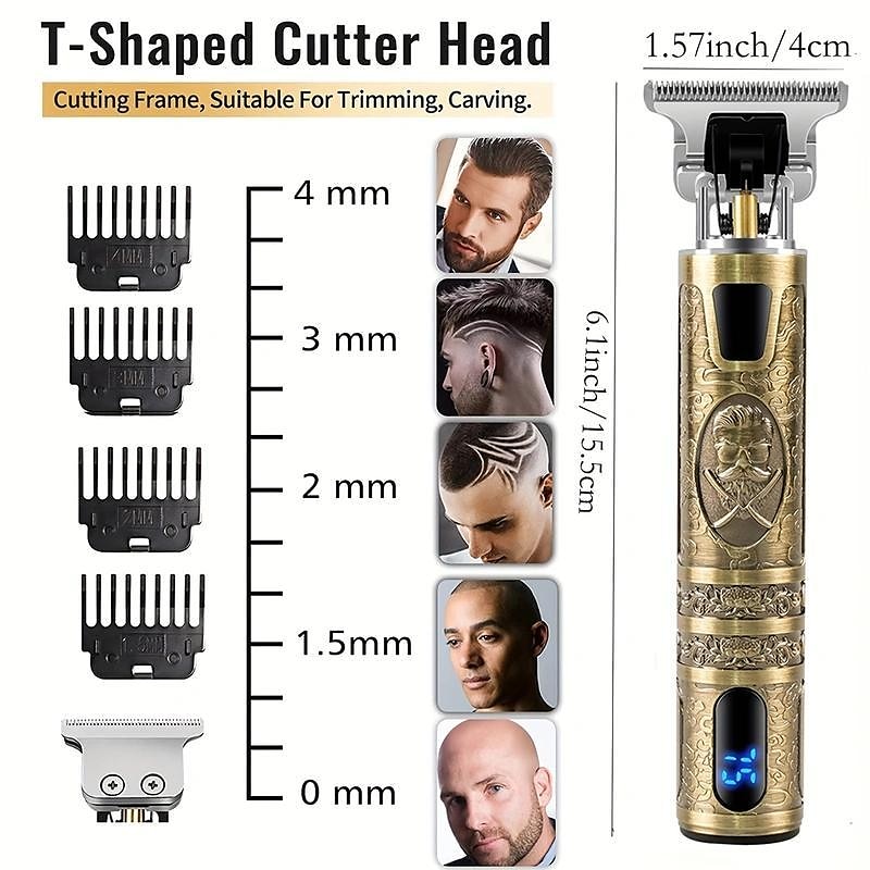 USB Rechargeable Hair Clippers and Beard Trimmer for Men - Precise T-Blade Trimmer with LCD Screen - Grooming Kit for Men 2025 - $24.99 –P4