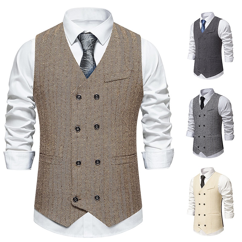 Vintage Anni 1920 Gilet Il grande Gatsby Gentiluomo Testimoni dello Sposo Slim Fit Costume Per uomo Mascherata Matrimonio Ospite di nozze Evento / Festa Adulti Gilet del 2026 a $30.99 –P3