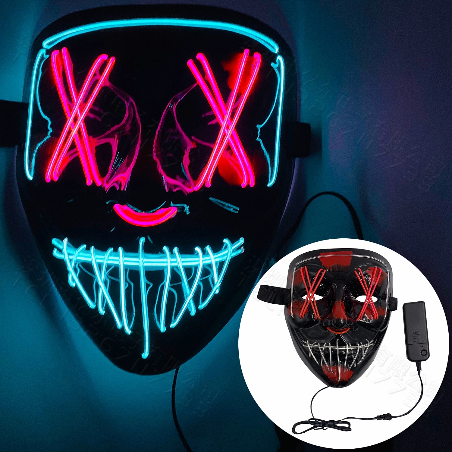 Jolly Clown Halloween Oggetti di scena di Halloween Maschera LED V for Vendetta Maschera di Carnevale Divertente Halloween Adulti Per uomo Per donna Halloween Carnevale martedì grasso Costumi di del 2025 a $35.99 –P9