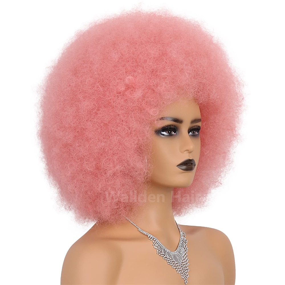 capelli afro colore bianco parrucche per donne nere parrucca glueless wear and go parrucca resistente al calore anni '70 parrucca afro sintetica per costume da festa e cosplay parrucche di halloween del 2025 a $22.99 –P10