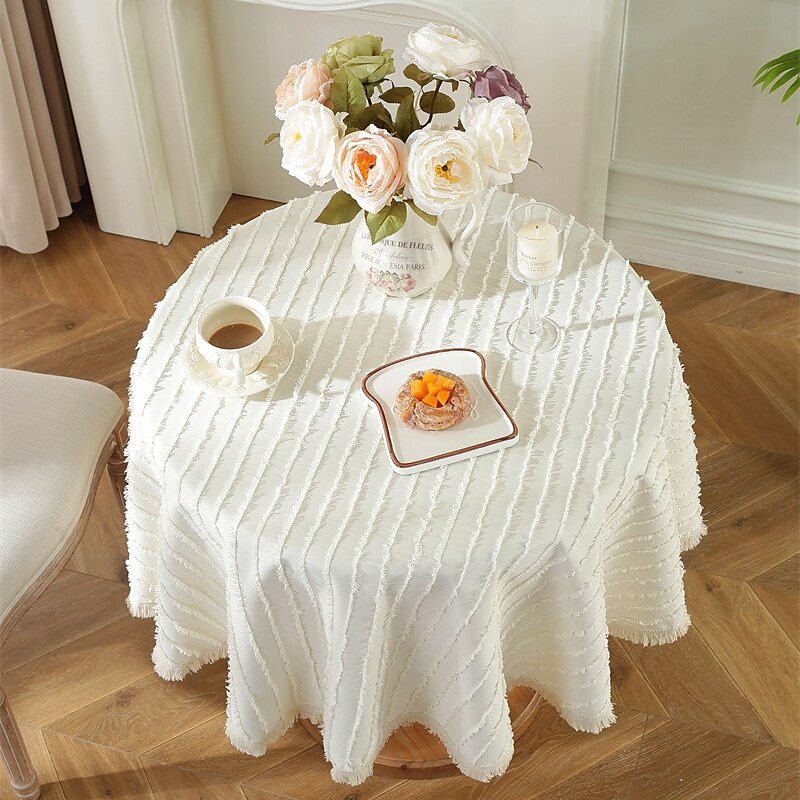 Round tablecloth avocado green cut flower coffee table cover cloth light  luxury high-level small round tablecloth