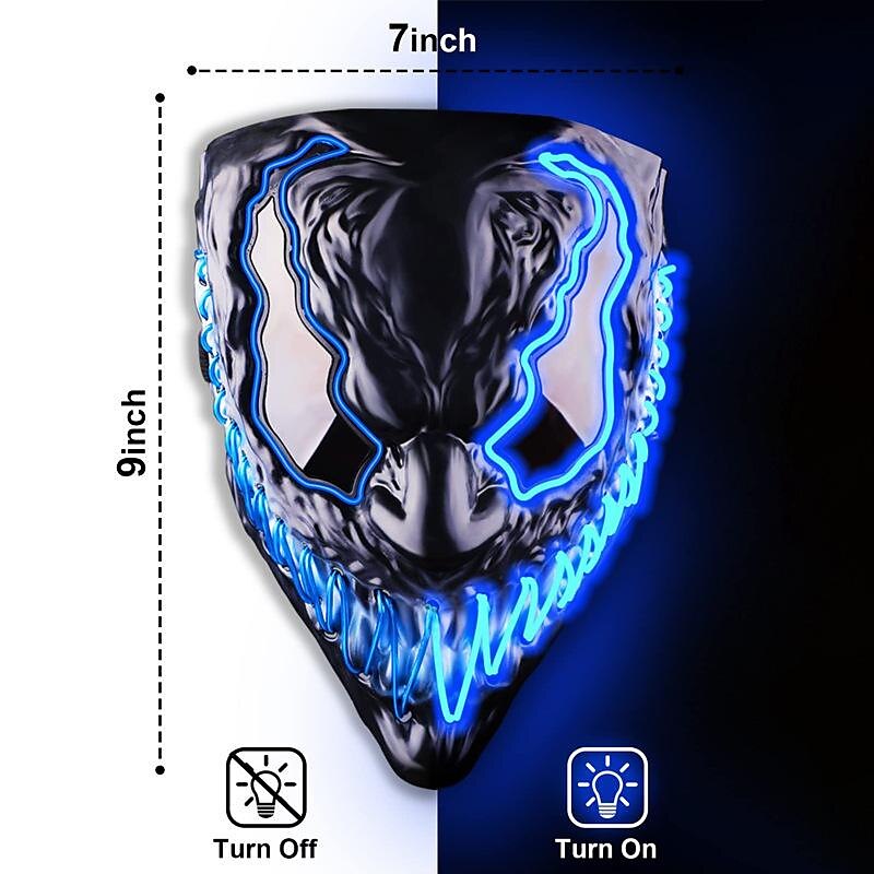 halloween maszk led purge világít világítással deadpool maszk ijesztő jelmez karneváli cosplay partihoz könnyű halloween jelmezek 2025 - $30.99 –P3