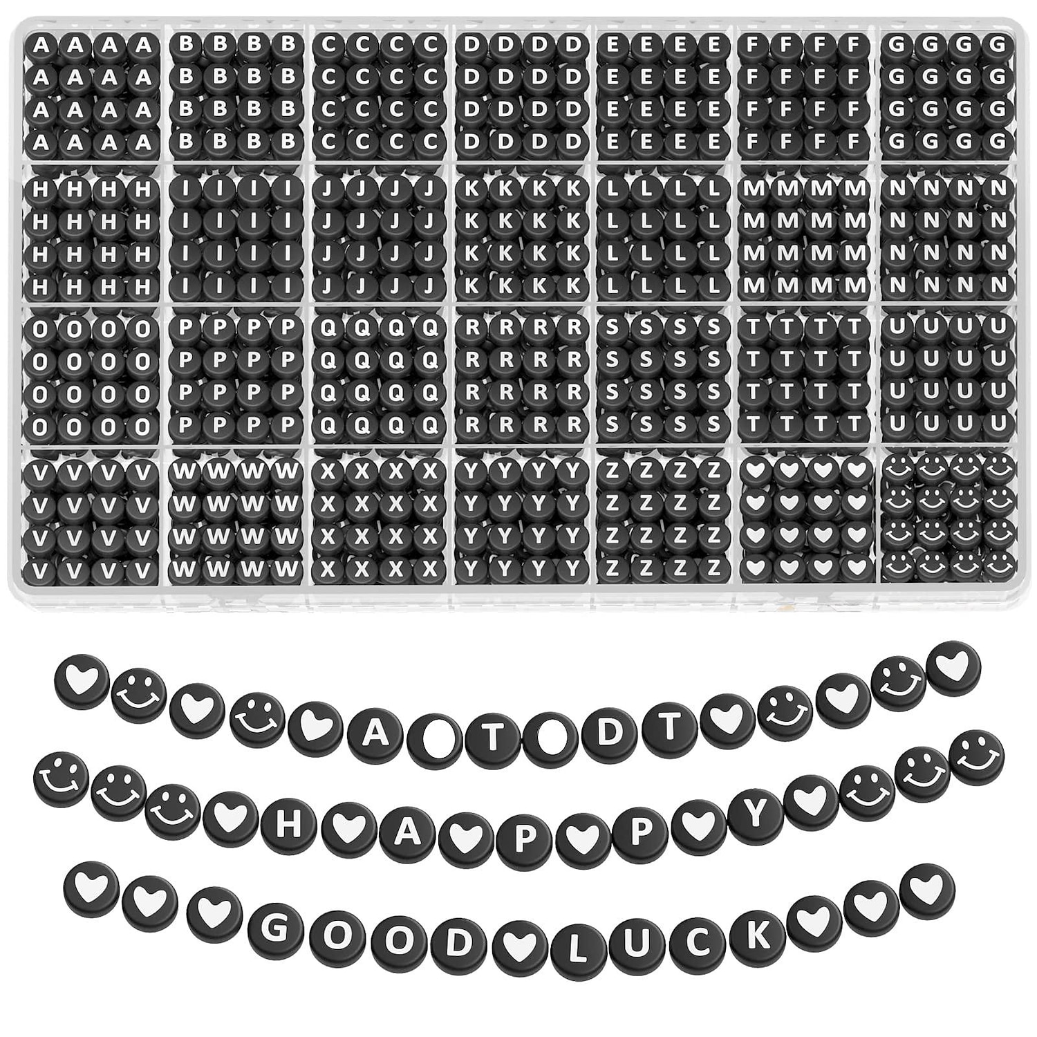 1400pcs perline di argilla kit di perline lettera, 4x7 mm perline alfabeto acrilico bianco perline lettera per gioielli che fanno perline numero perline cuore perline braccialetto di amicizia creazione di perline del 2025 a $15.49 –P3