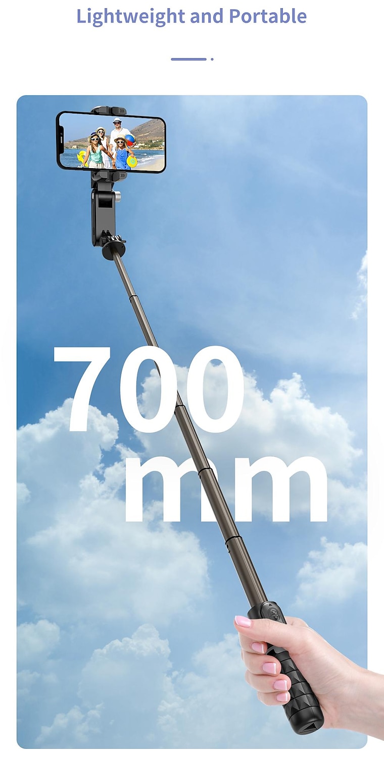 Desktop Gimbal Selfie Stick Tripod Stabilizer with Light Remote Following Foldable for Smartphone iPhone 13 Xiaomi for Video Q18 2025 - $67.99 –P20