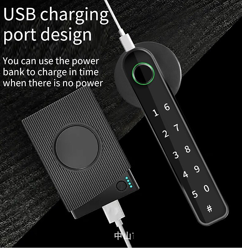 Bedroom Door Double Row Graffiti Smart Lock Home Indoor Wooden Door Fingerprint Lock Office Electronic Password Door Lock 2025 - $84.99 –P12