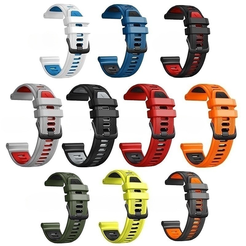 Pulseiras de Relógio para Garmin Fenix 7 Pro 6 5 Plus Epix Pro 47mm Approach S70 47mm S62 S60 Forerunner 955 255 945 745 Instinct 2 Marq Descent Quatix 22mm Silicone Substituição Alça 22mm Ajustável de 2025 por $17.99 –P1
