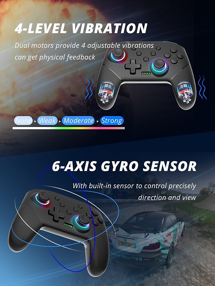 Wireless Controller For Nintendo Switch OLED Console Pro Gamepad with 600Mah Rechargeable Battery Programmable Turbo Function 2025 - $32.99 –P5
