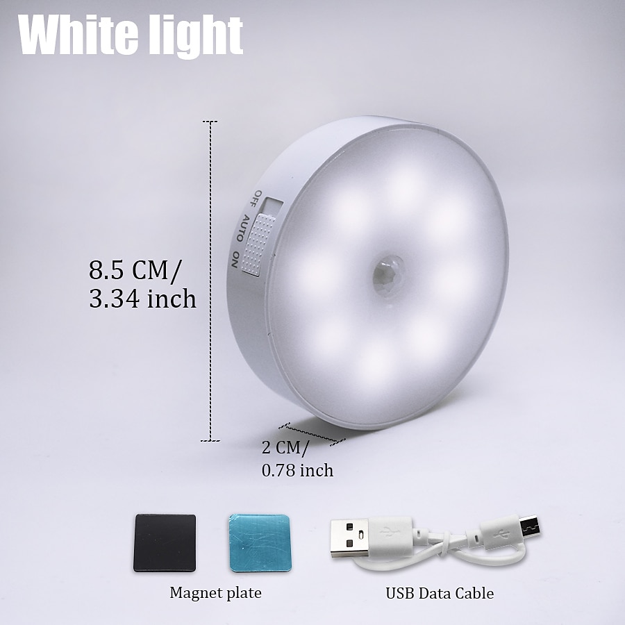 8LEDs Motion Sensor Light LED USB Night Light Kitchen Bedroom Stair Cabinet Hallway Closet Closet Night Light Charging Light 2025 - $5.99 –P1