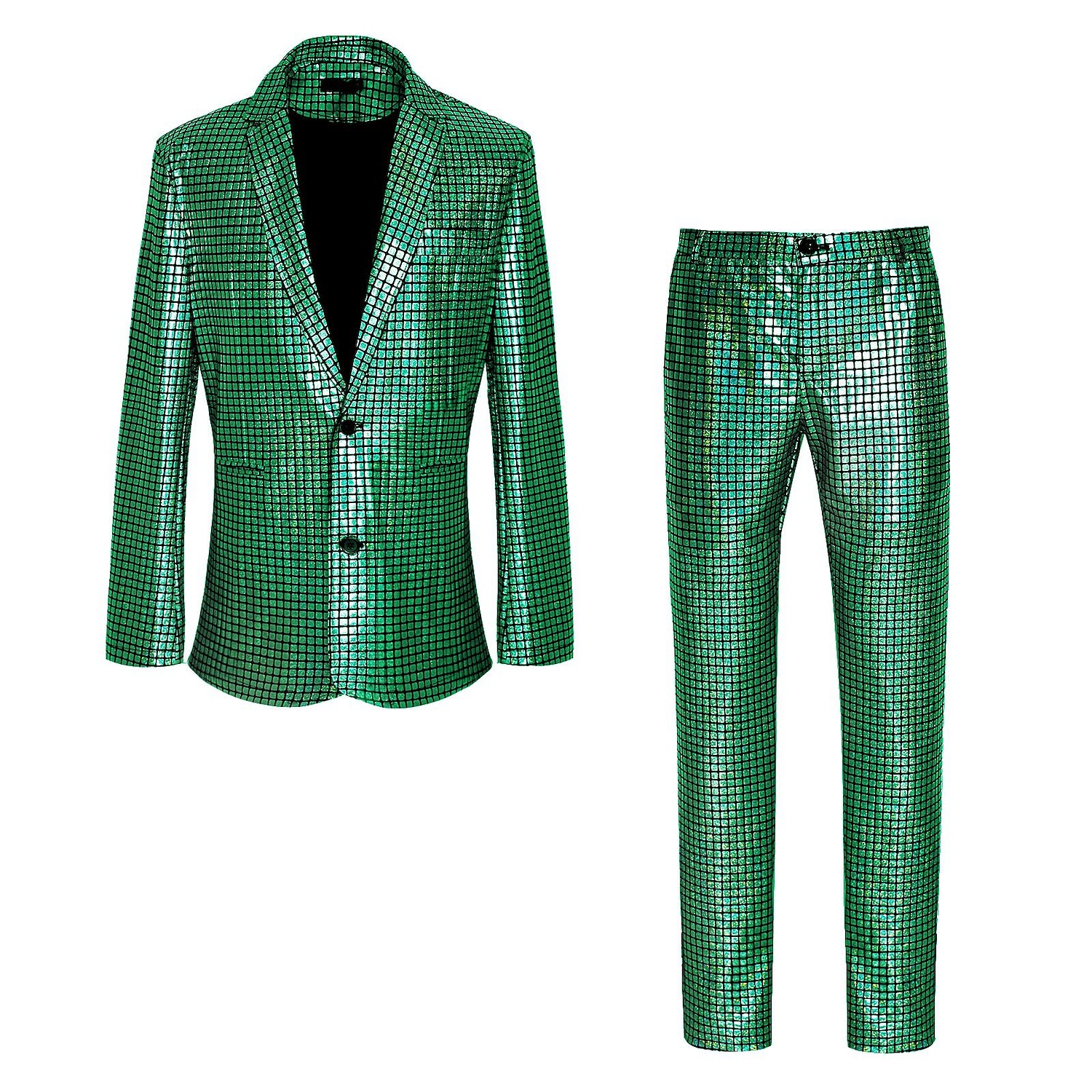 disco 1980erne Bukser Drakter Dresser & Blazere Disk Paljetter Herre Karnevalskostyme Maskerade Ytelse Fest Klubb Voksne Frakk Bukser Alle årstider 2025 - $57.99 –P11