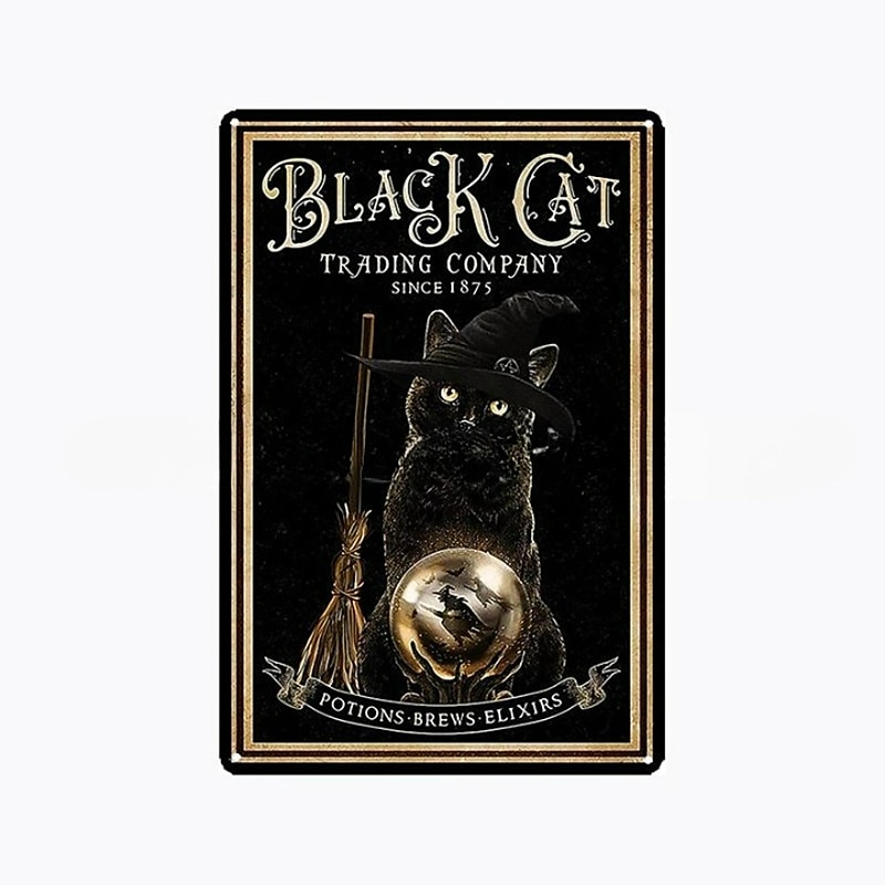 1db retro fém bádogtábla macska boros bádog tábla vintage konyhai táblák fali dekoráció, festmény fali akasztó lakberendezéshez fali művészet fém bádogtábla 20x30cm/8''x12'' 2026 - GBP £10.87 –P19