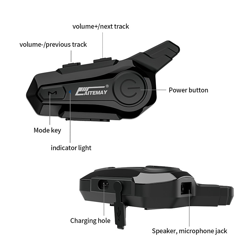 New Motorcycle Bluetooth Headset Intercom Outdoor Riding Headset, Motorcycle BT Intercom with FM Radio Helmet BT Headset Waterproof Universal Communication System for ATV Dirt Bike Motorcycle 2025 - $91.99 –P12