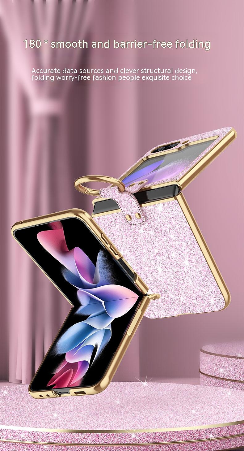 Phone Case For Samsung Galaxy Z Flip 6 Z Flip 5 Z Flip 4 Z Flip 3 Back Cover Portable Bumper Frame Plating sky Glitter Shine TPU PC Metal 2025 - $21.99 –P7